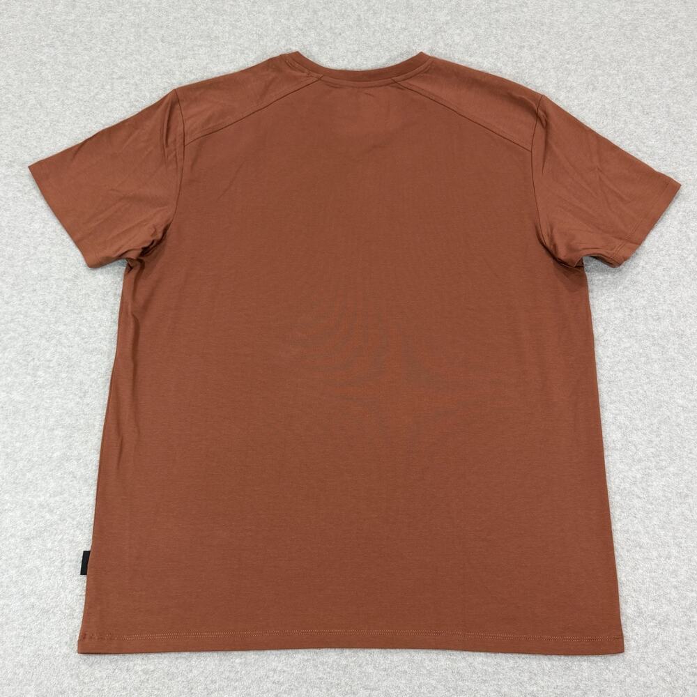 Kenneth Cole Mens V-Neck T-Shirt Large L Brown Sequoia Short Sleeve Stretch NWT - Picture 3 of 10
